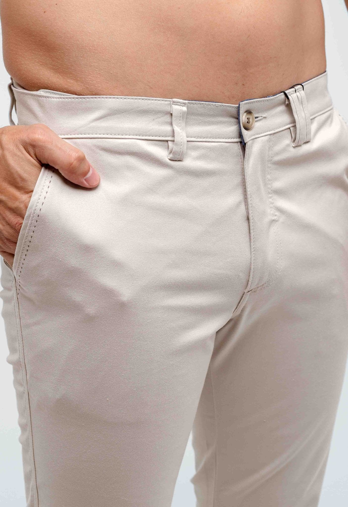 Calça Kanzo Slim Fit Bege Claro - Henri Store