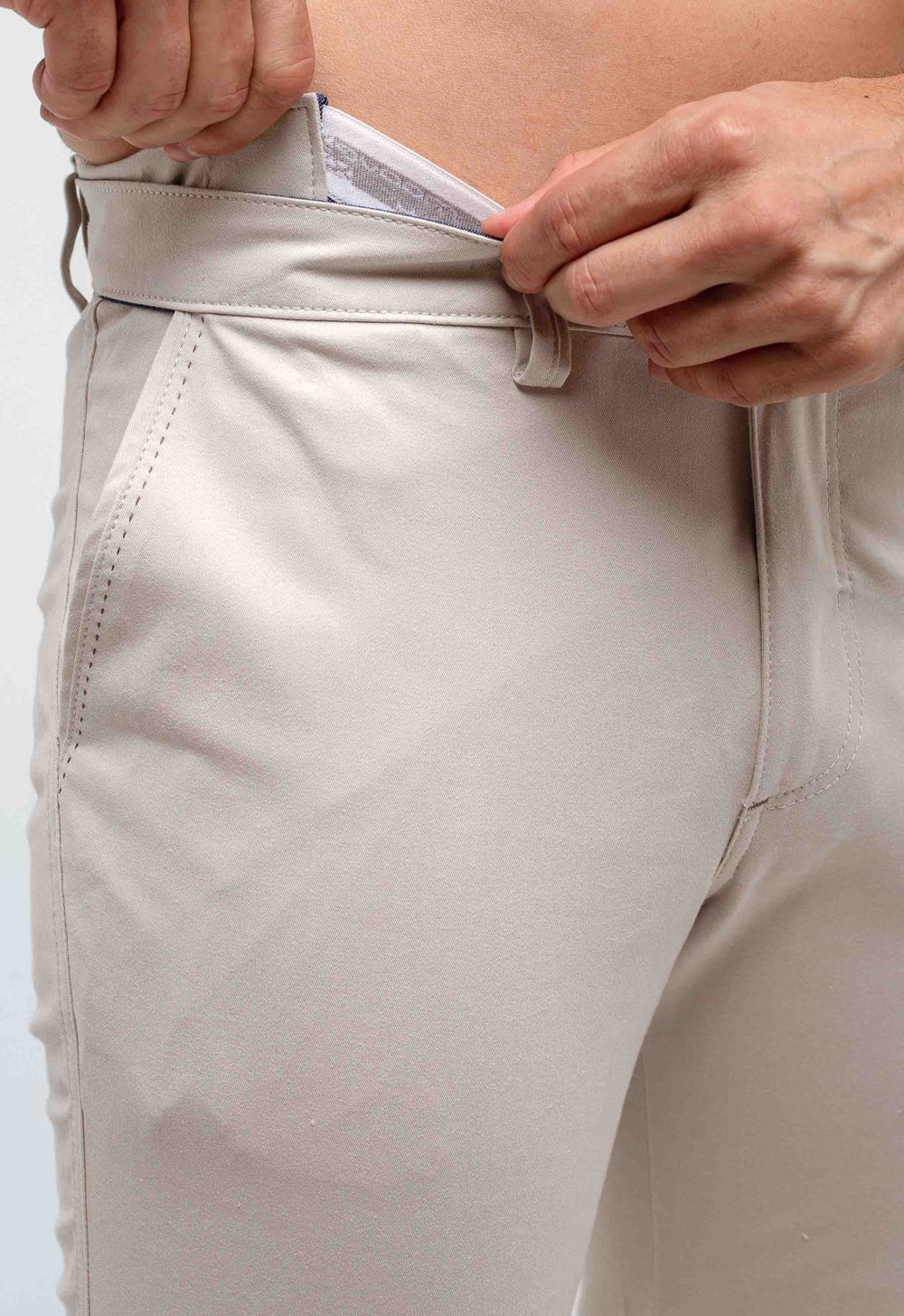 Calça Kanzo Slim Fit Bege Claro - Henri Store