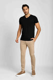 Calça Masculina Alfaiataria Skinny Fit Zip Off Bege - Henri Store