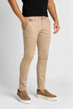 Calça Masculina Alfaiataria Skinny Fit Zip Off Bege - Henri Store