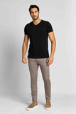 Calça Masculina Alfaiataria Skinny Fit Zip Off Cinza Grafite - Henri Store