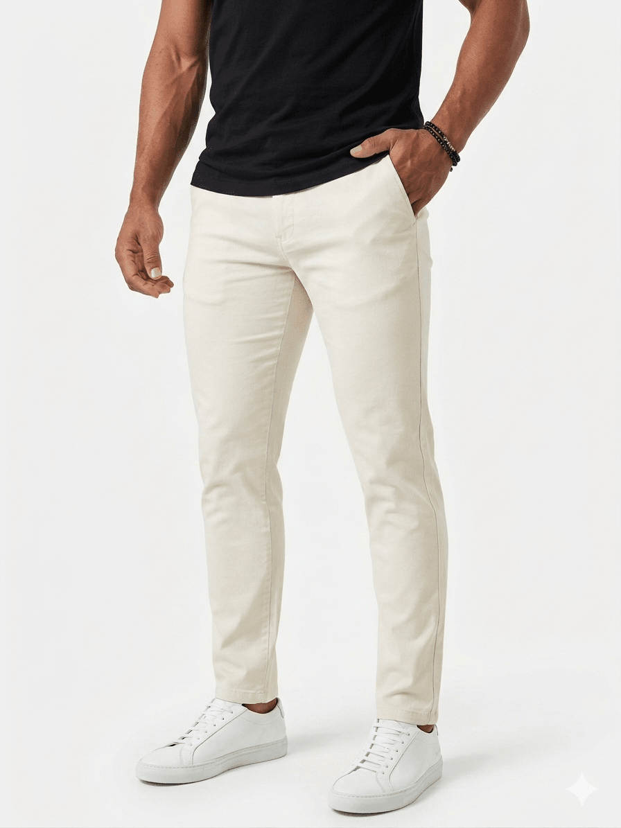 Calça Masculina Alfaiataria Zip Off Gelo - Henri Store