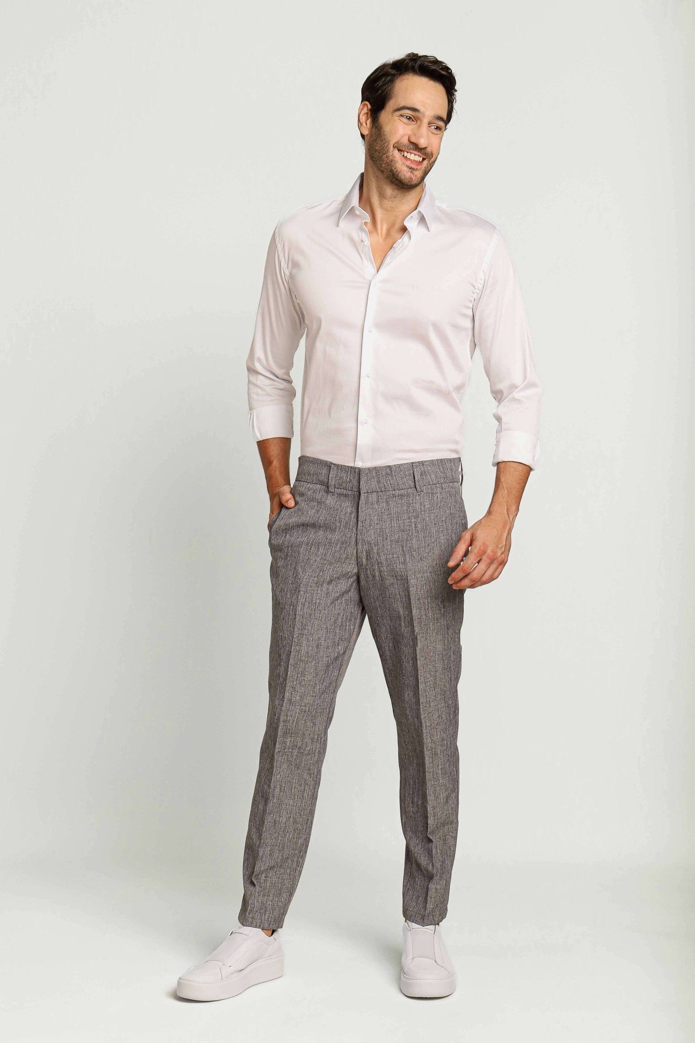 Calça Masculina Dom Henrico Alfaiataria Tallin com Botão Invisível LIVE - Henri Store