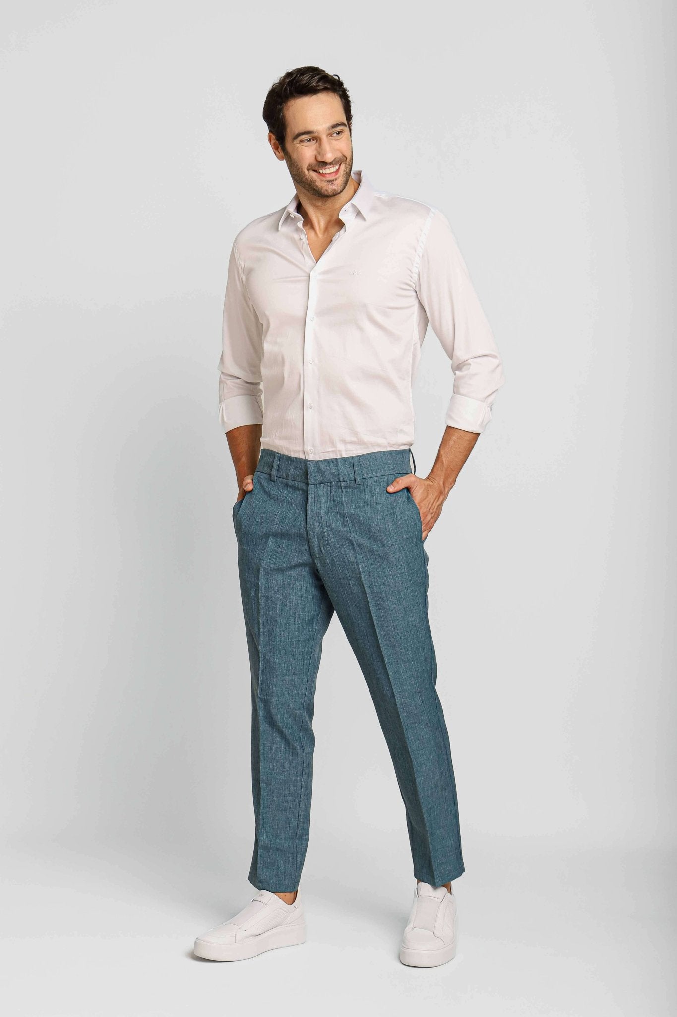 Calça Masculina Dom Henrico Alfaiataria Tallin com Botão Invisível LIVE - Henri Store