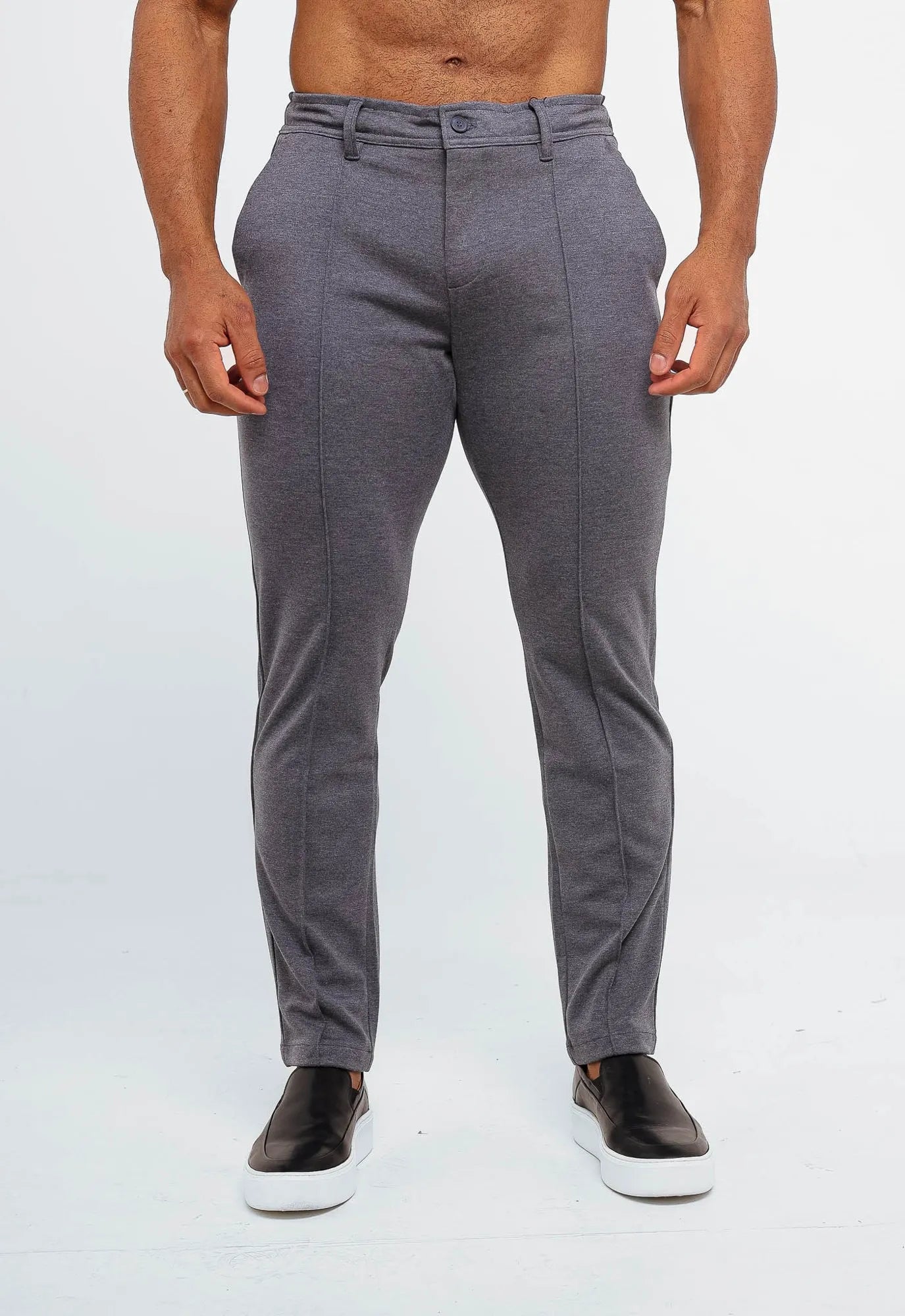 Calça Masculina Dom Henrico Lisa com Vinco Frontal - Henri Store