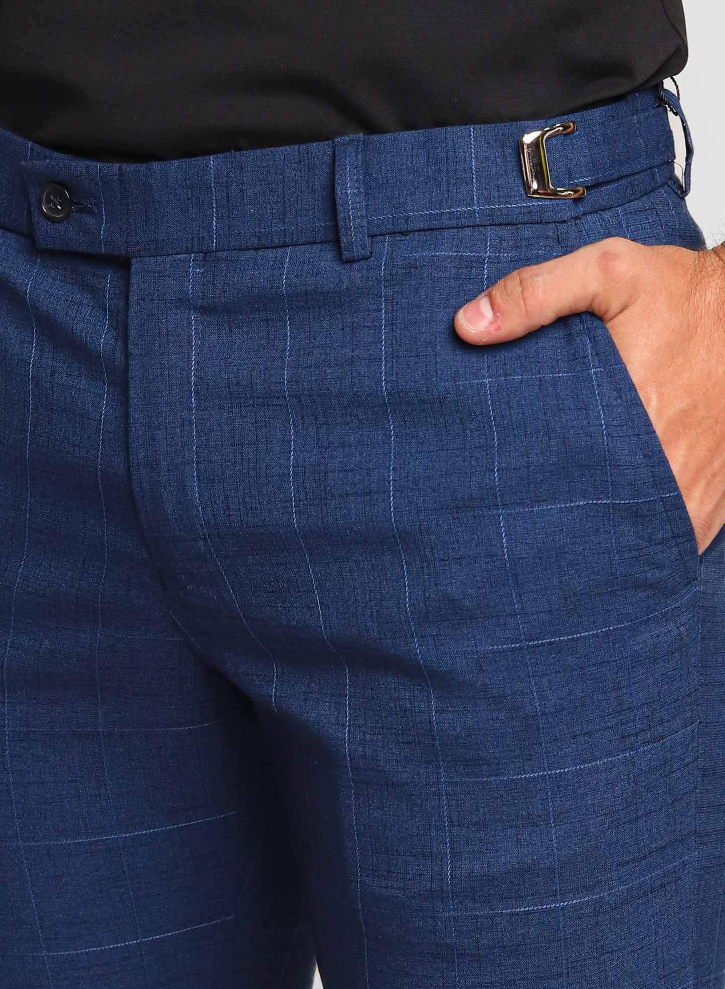 Calça Masculina Dom Henrico Slim com Ajuste Quadriculada - Henri Store