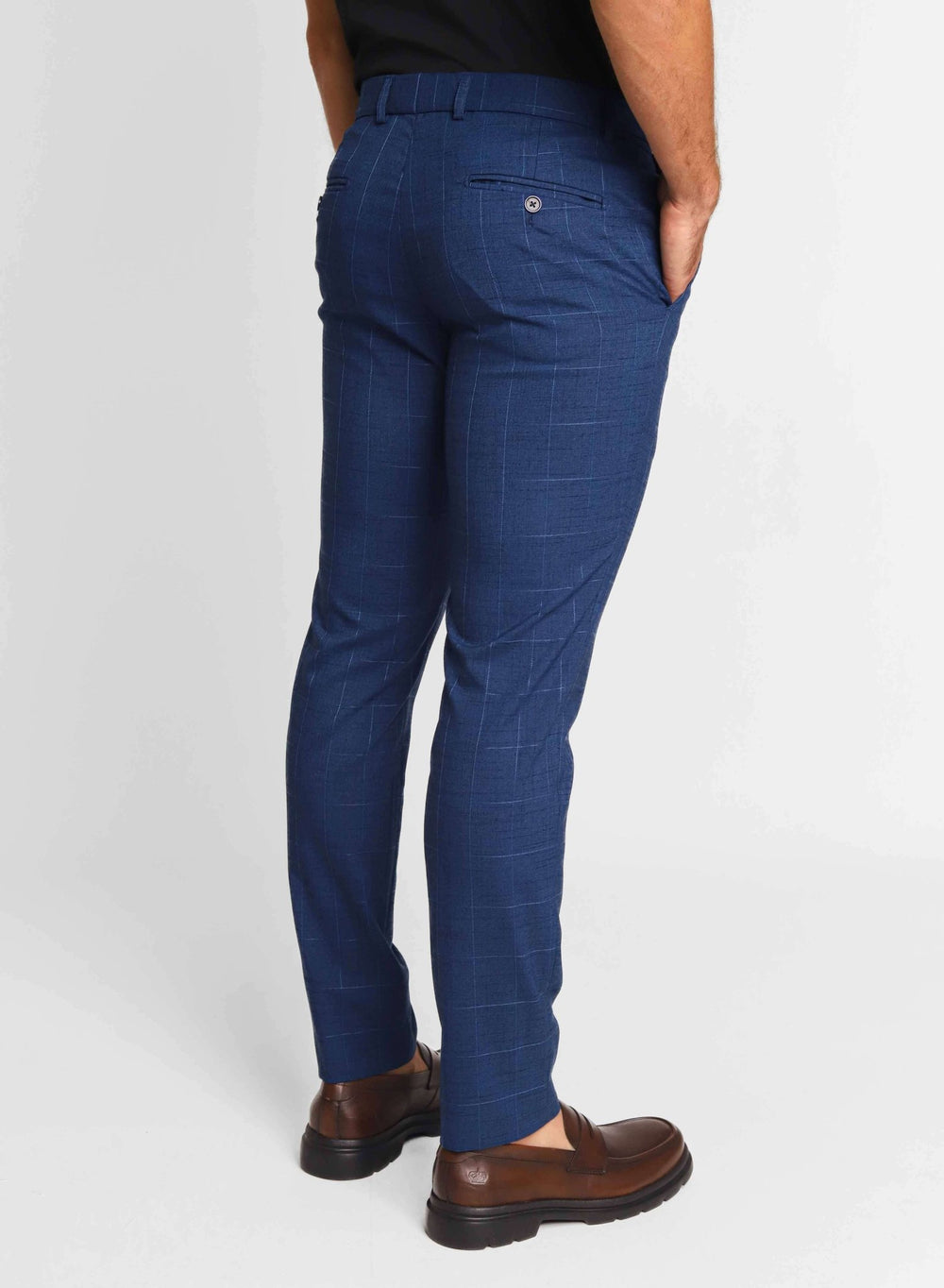 Calça Masculina Dom Henrico Slim com Ajuste Quadriculada - Henri Store