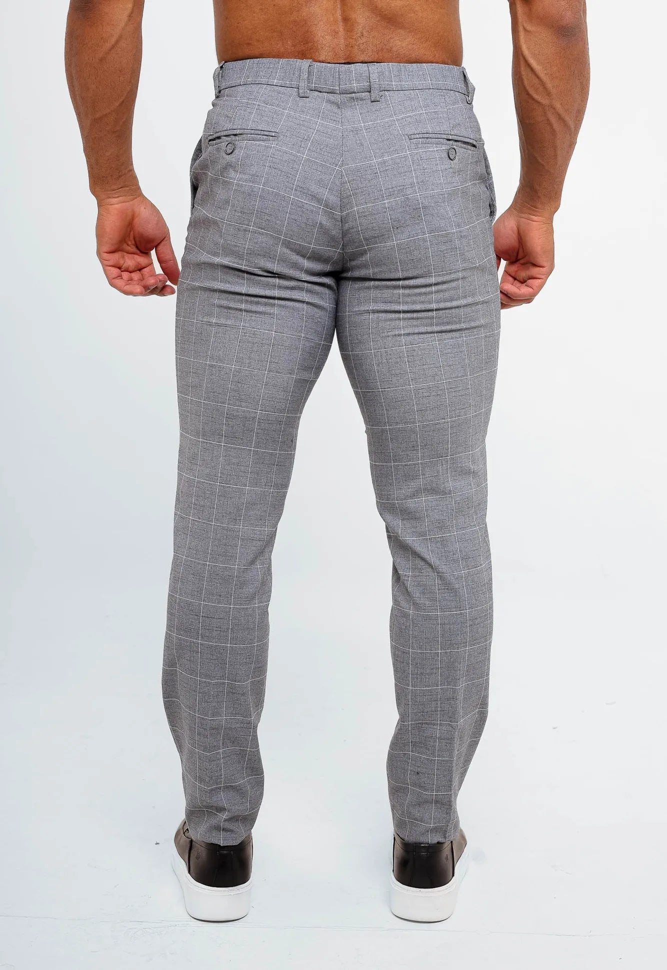 Calça Masculina Dom Henrico Slim com Ajuste Quadriculada - Henri Store