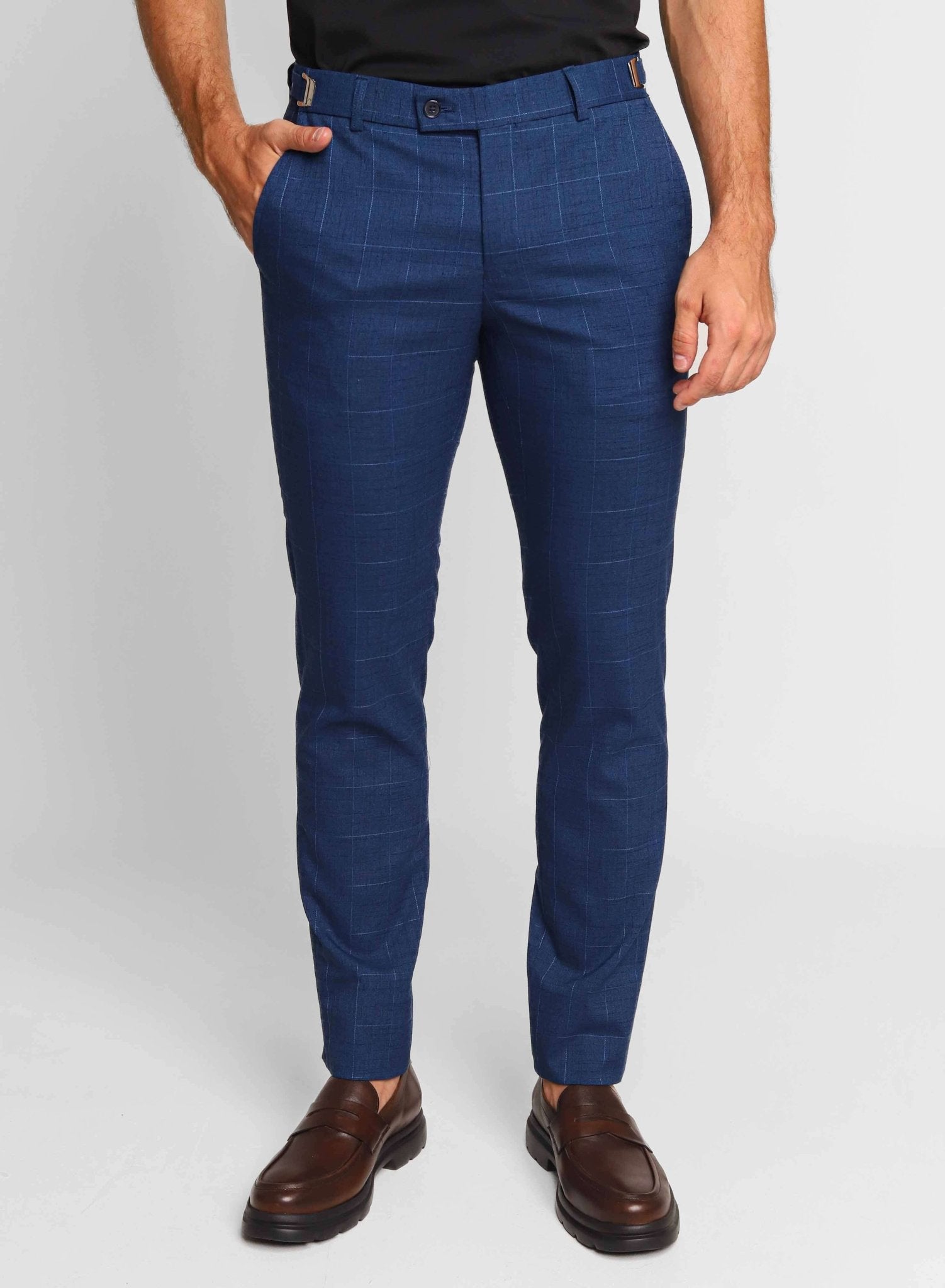 Calça Masculina Dom Henrico Slim com Ajuste Quadriculada - Henri Store