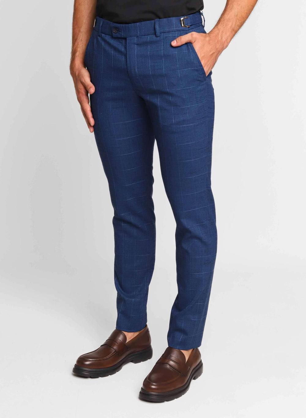 Calça Masculina Dom Henrico Slim com Ajuste Quadriculada - Henri Store