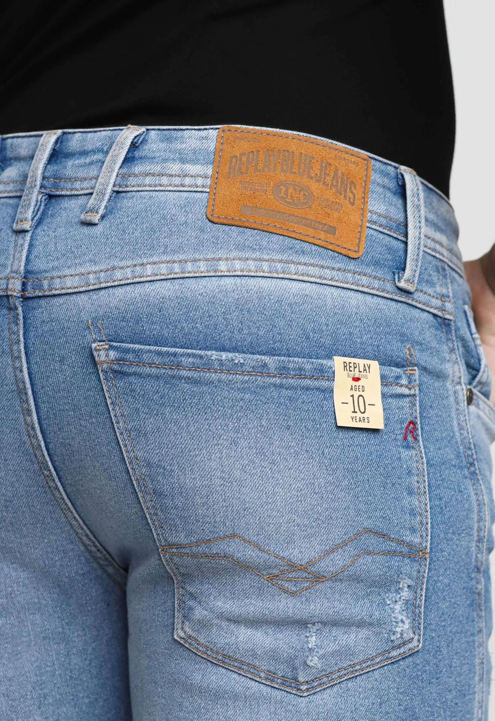 Calça Masculina Jeans Skinny Fit Replay Anbass Destroyed LIVE - Henri Store