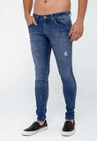 Calça Masculina Jeans Skinny Fit Zip Off Used 00345 - Henri Store