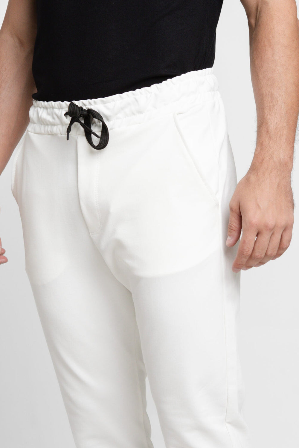 Calça Masculina Jogger Slim Fit Dom Henrico Texturizada Branca - Henri Store