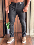 Calça Masculina Kanzo Slim Fit Preto Mescla - Henri Store