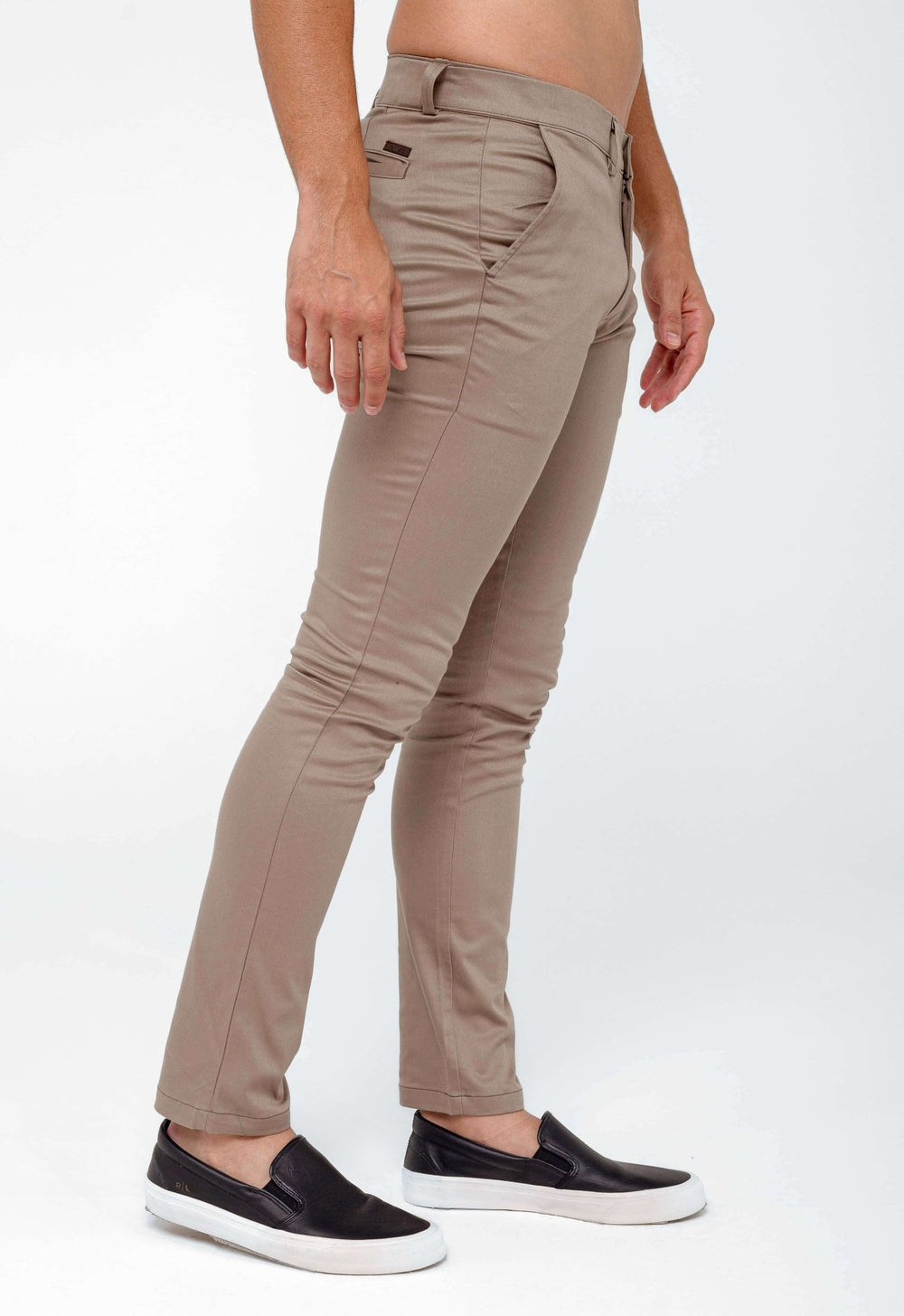 Calça Masculina Skinny Fit Kanzo Cáqui com Bolso Faca - Henri Store