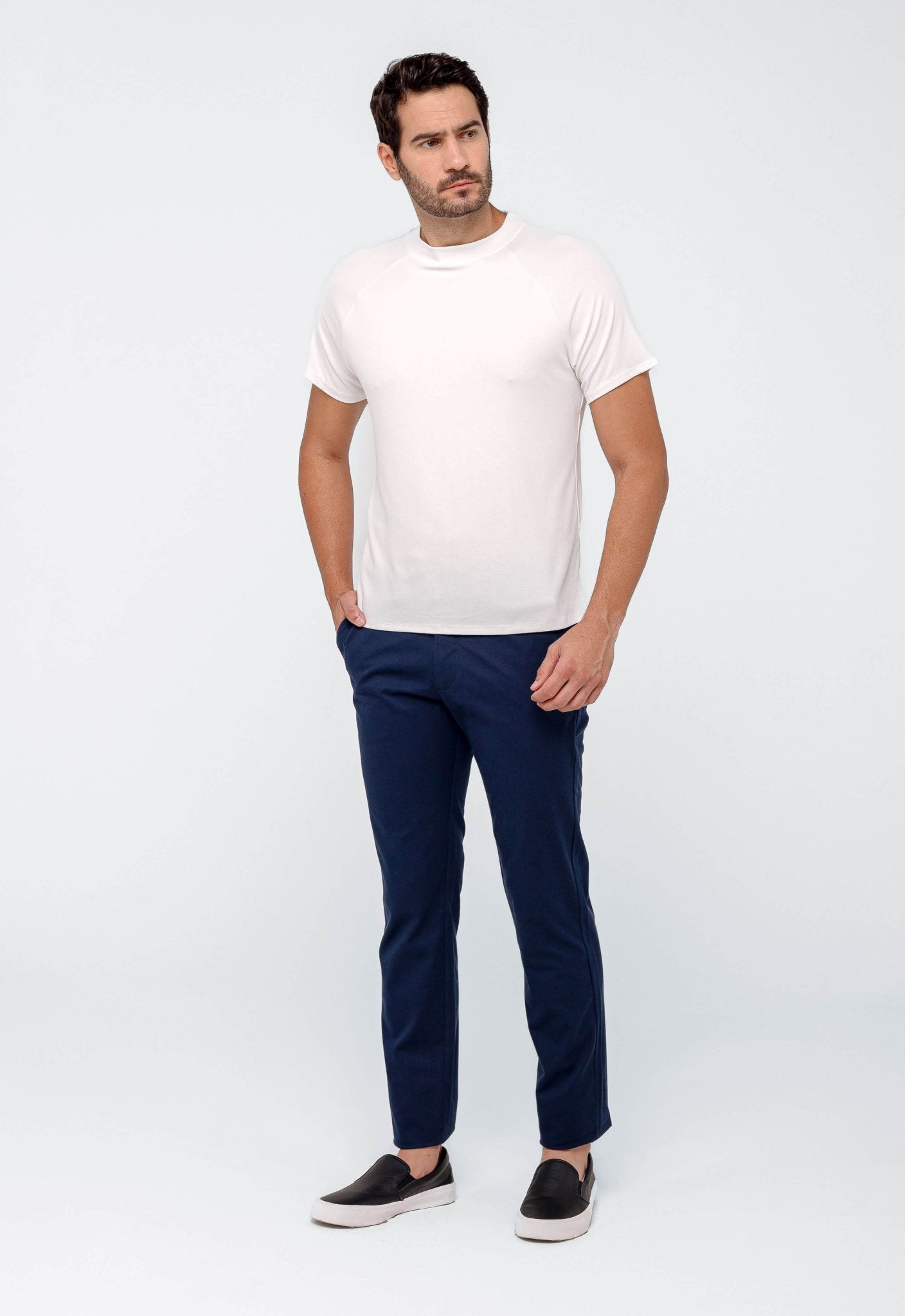 Calça Masculina Slim Fit Kanzo Sarja Azul Marinho Impermeável - Henri Store