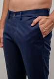 Calça Masculina Slim Fit Kanzo Sarja Azul Marinho Impermeável - Henri Store
