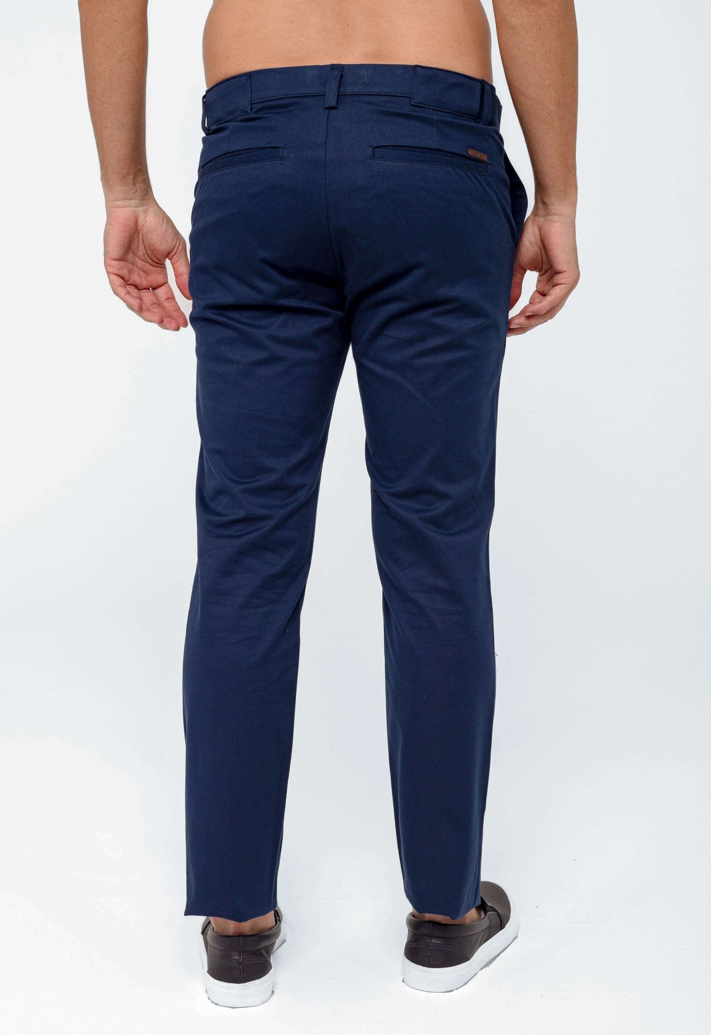 Calça Masculina Slim Fit Kanzo Sarja Azul Marinho Impermeável - Henri Store