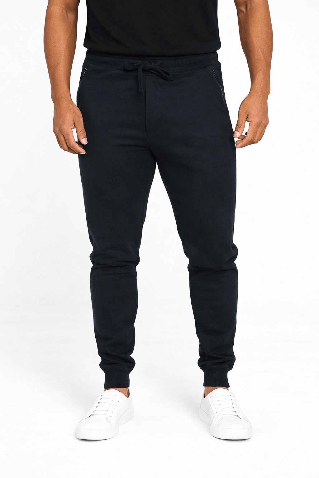 Calça Moletom Jogger Eleven C/ Ziper Preto - Henri Store