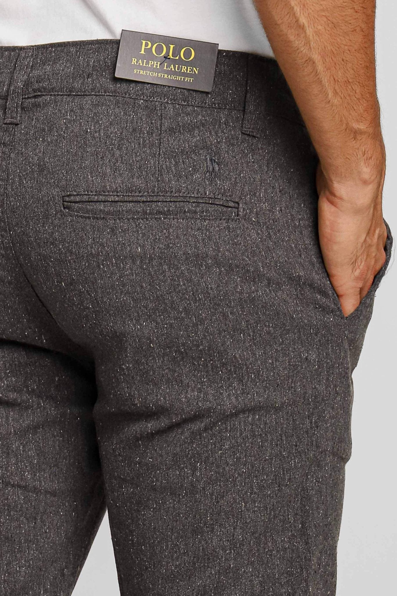 Calça RL Linho Straight Fit Cinza Chumbo - Henri Store