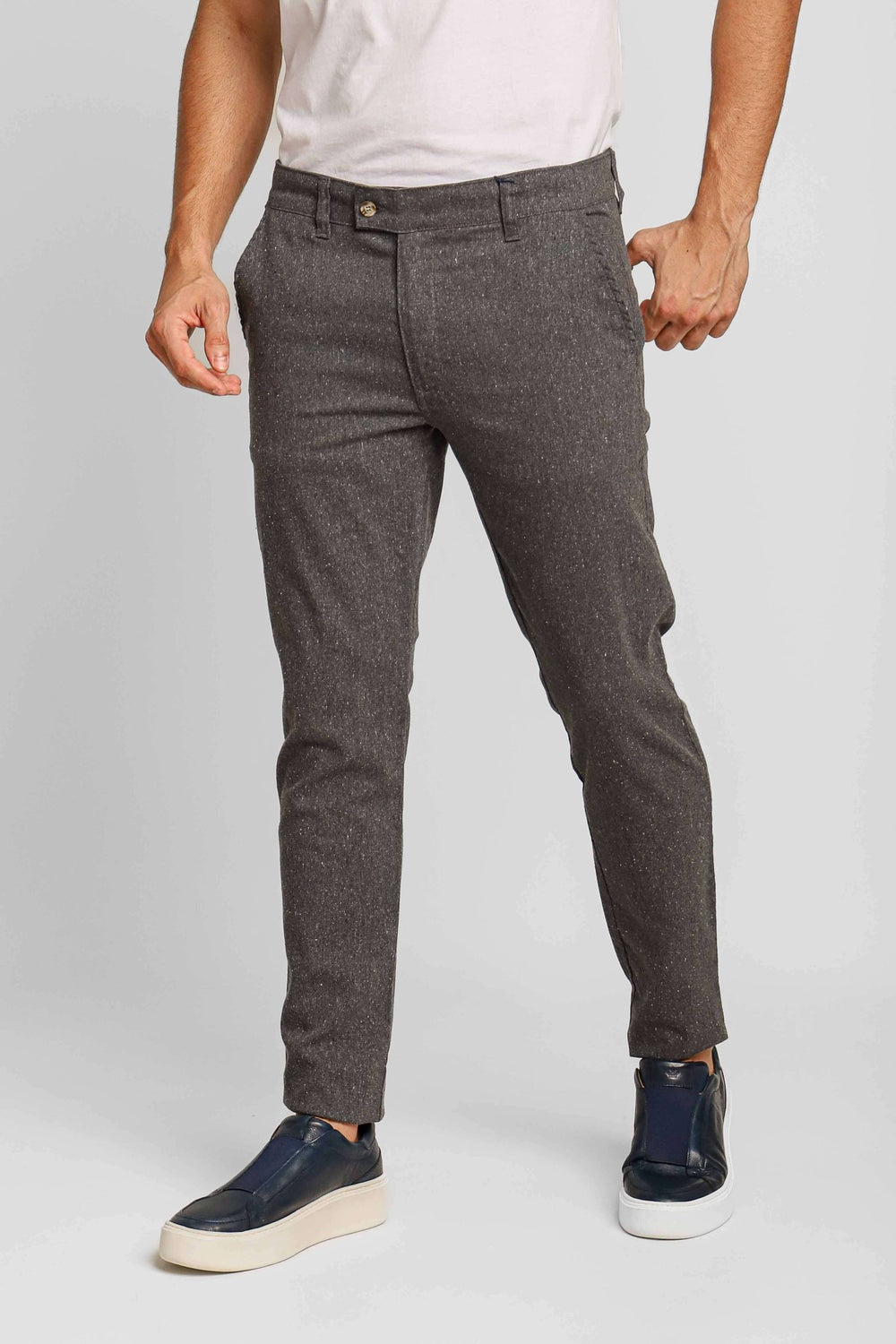 Calça RL Linho Straight Fit Cinza Chumbo - Henri Store