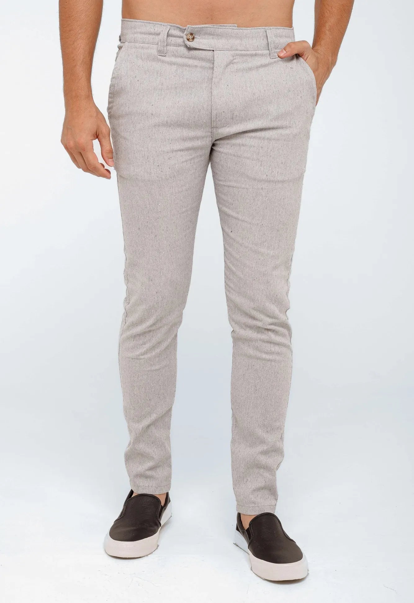 Calça RL Linho Straight Fit Cinza - Henri Store