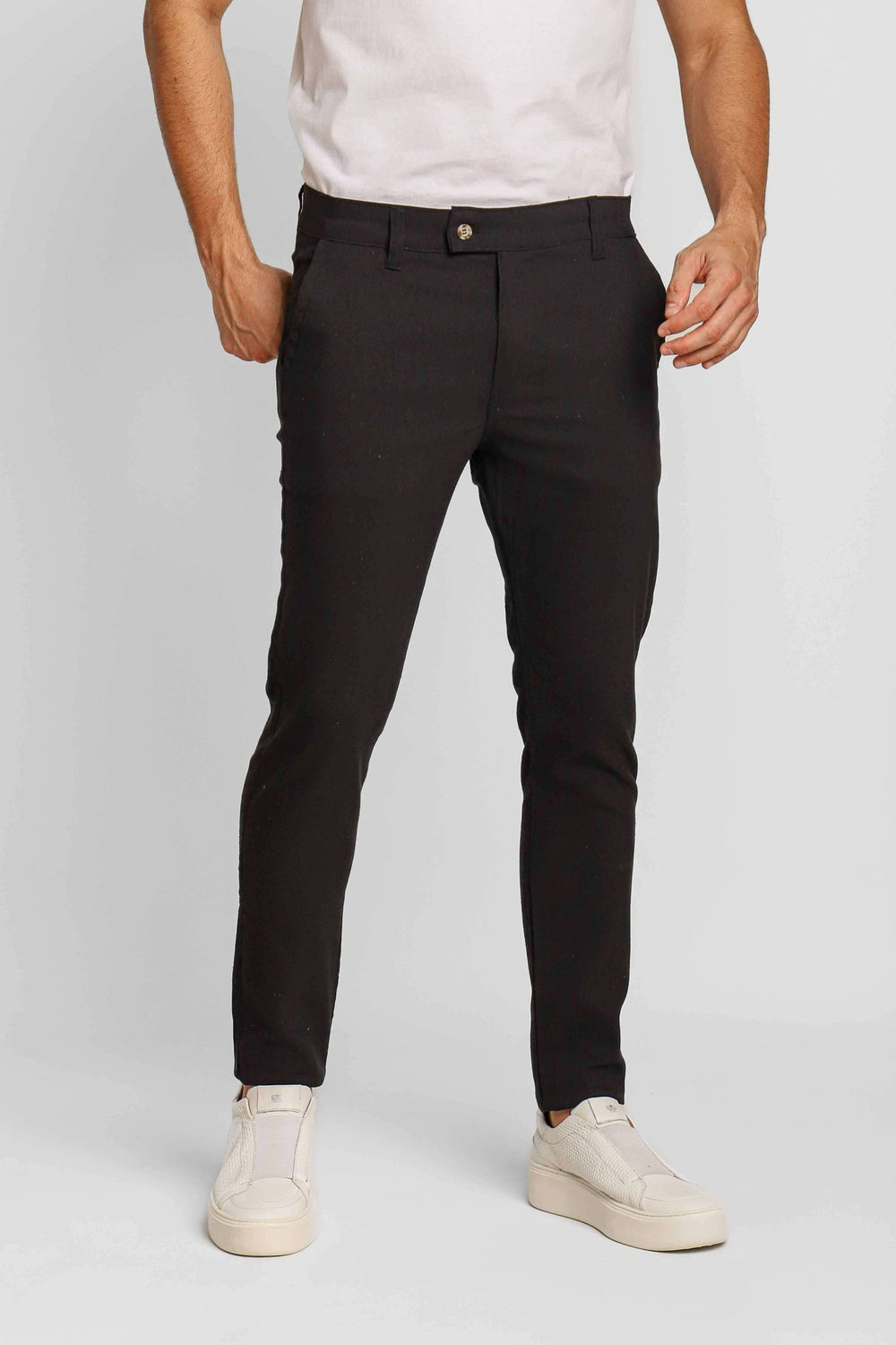 Calça RL Linho Straight Fit Preto - Henri Store