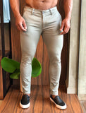 Calça Skinny Zip Off Alfaiataria Caqui 049 - Henri Store