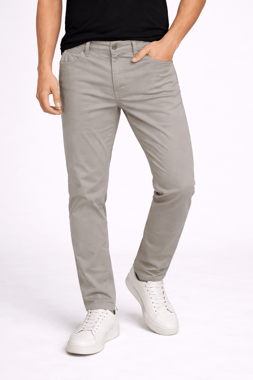Calça Zip Off Alfaiataria Skinny Cinza Cor: 008 Ref: 70114 - Henri Store