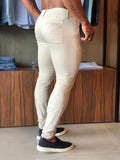 Calça Zip Off Alfaiataria Skinny Sarja Areia - Henri Store