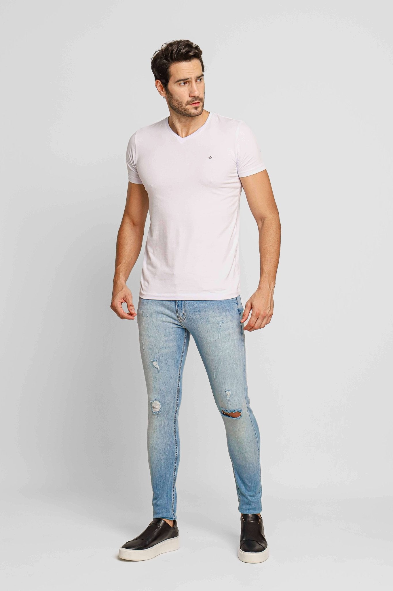 Calça Zip Off Jeans Skinny Destroyed 00346 - Henri Store