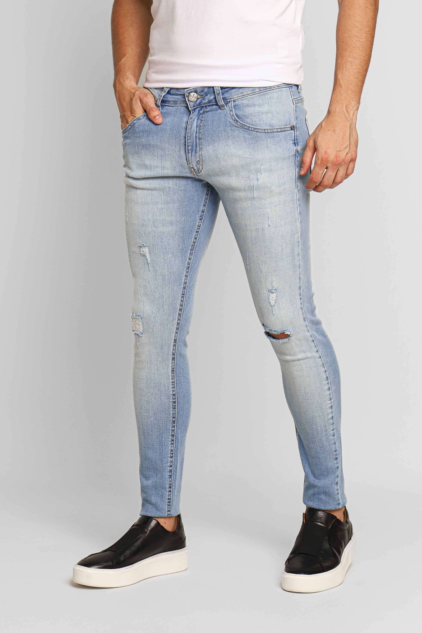 Calça Zip Off Jeans Skinny Destroyed 00346 - Henri Store