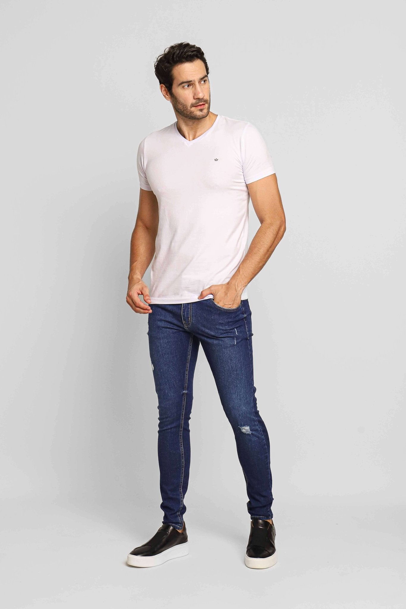 Calça Zip Off Jeans Super Skinny Destroyed 00435 - Henri Store