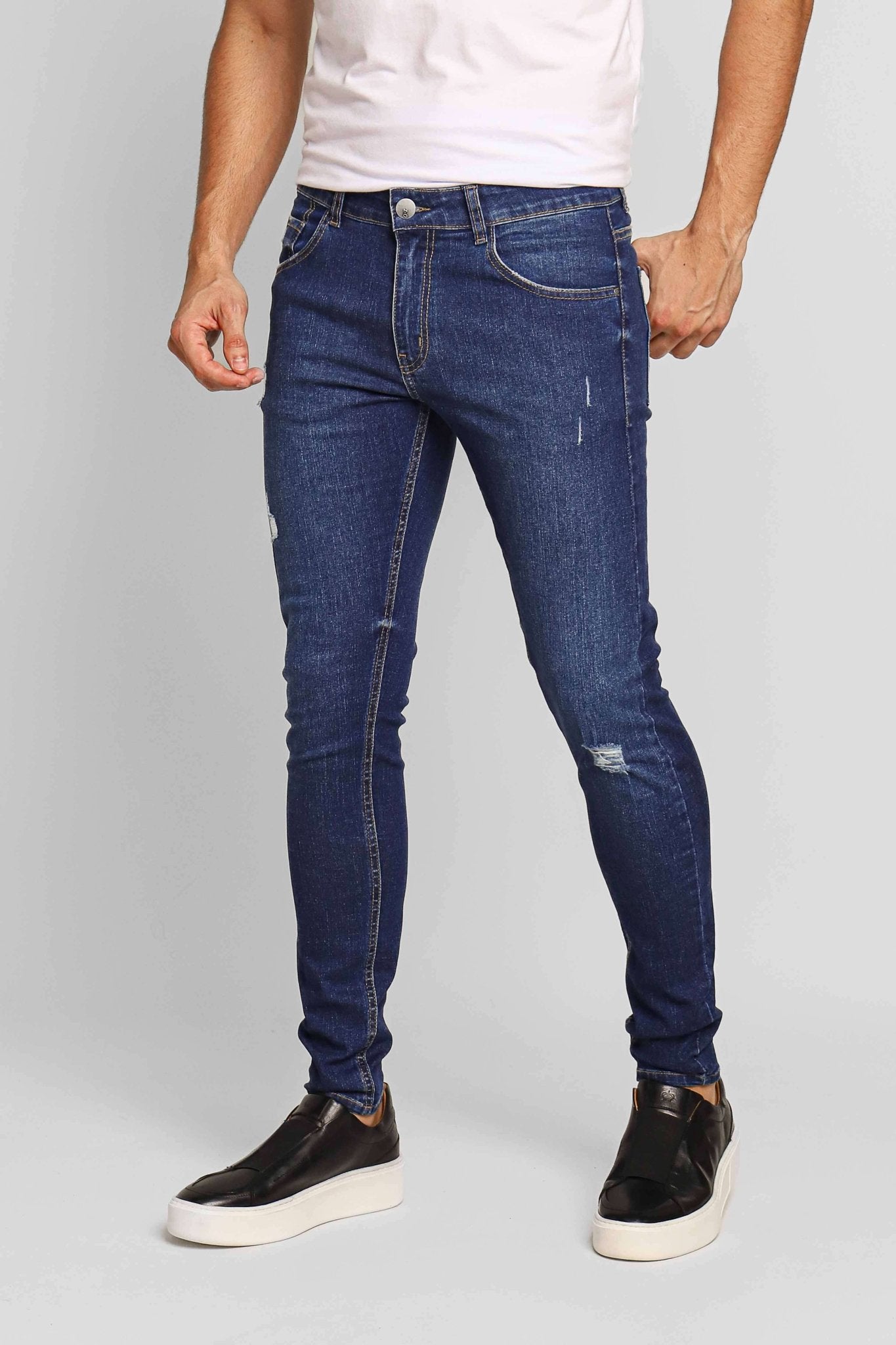 Calça Zip Off Jeans Super Skinny Destroyed 00435 - Henri Store