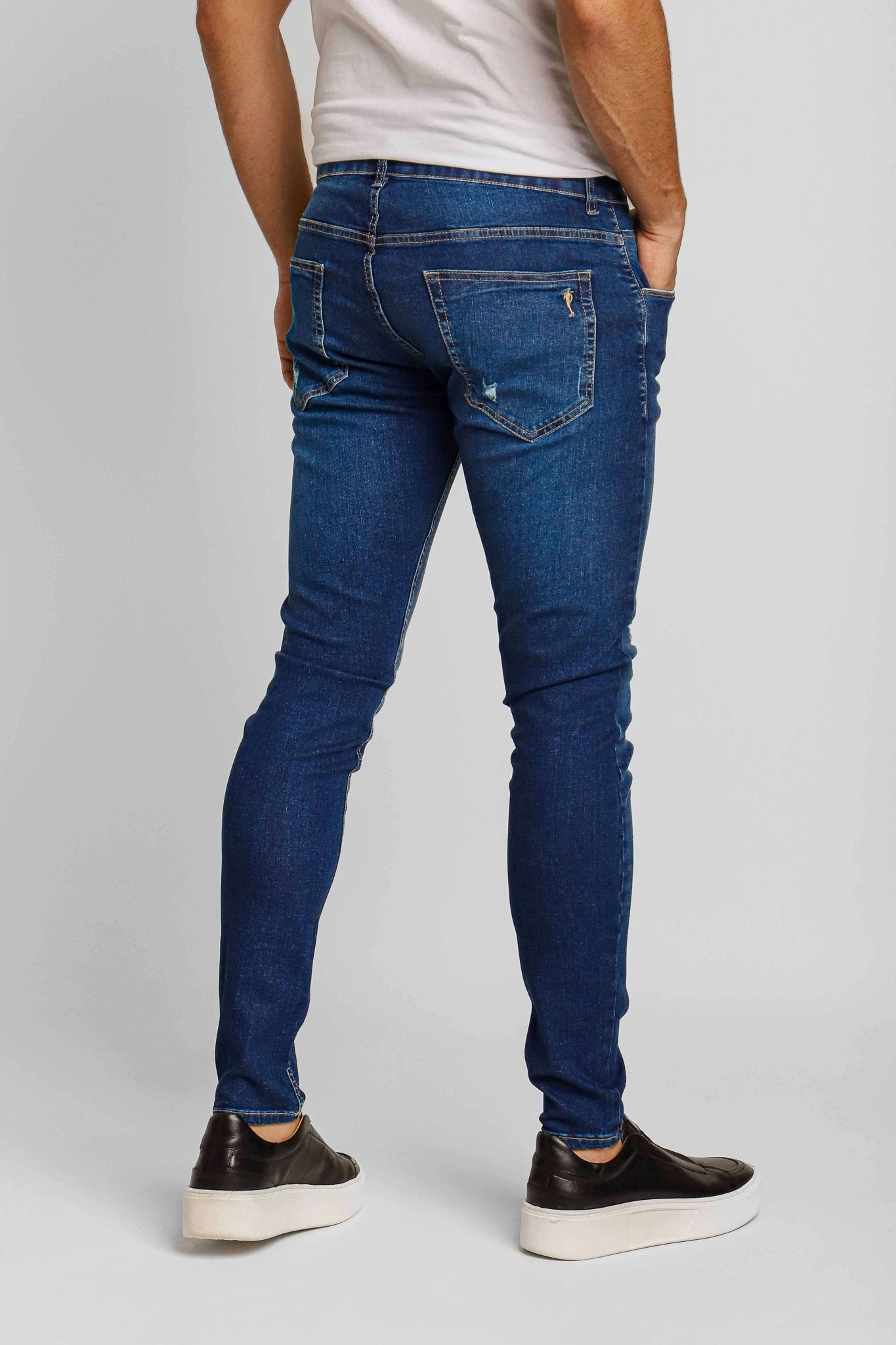 Calça Zip Off Jeans Super Skinny Destroyed C/ Puido 00411 - Henri Store