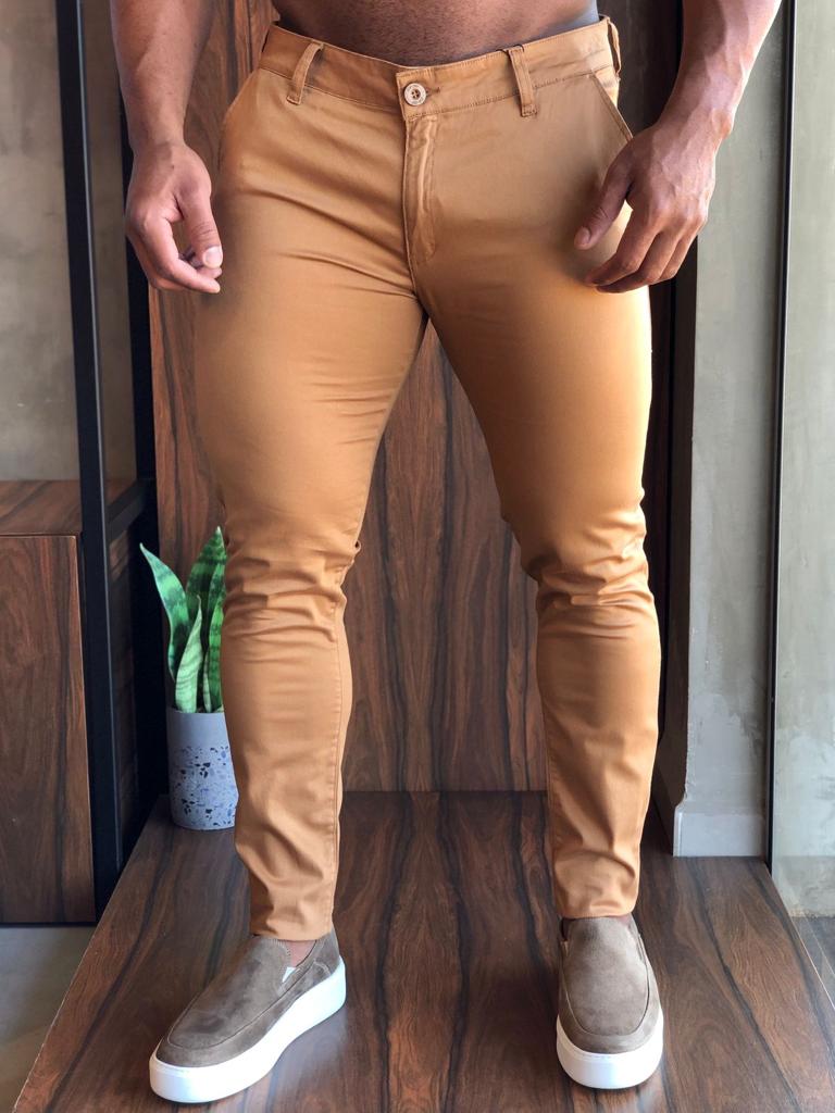 Calça Zip Off Skinny Alfaiataria 178 Caramelo - LIVE - Henri Store