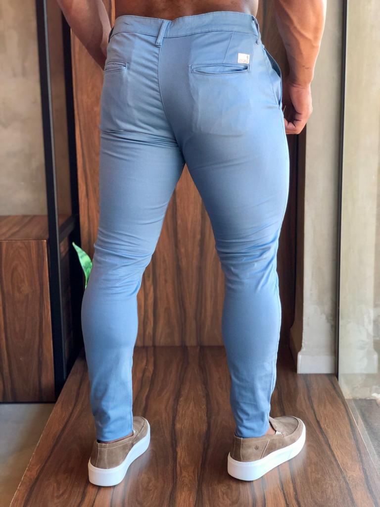 Calça Zip Off Skinny Alfaiataria Azul 25454 - Henri Store