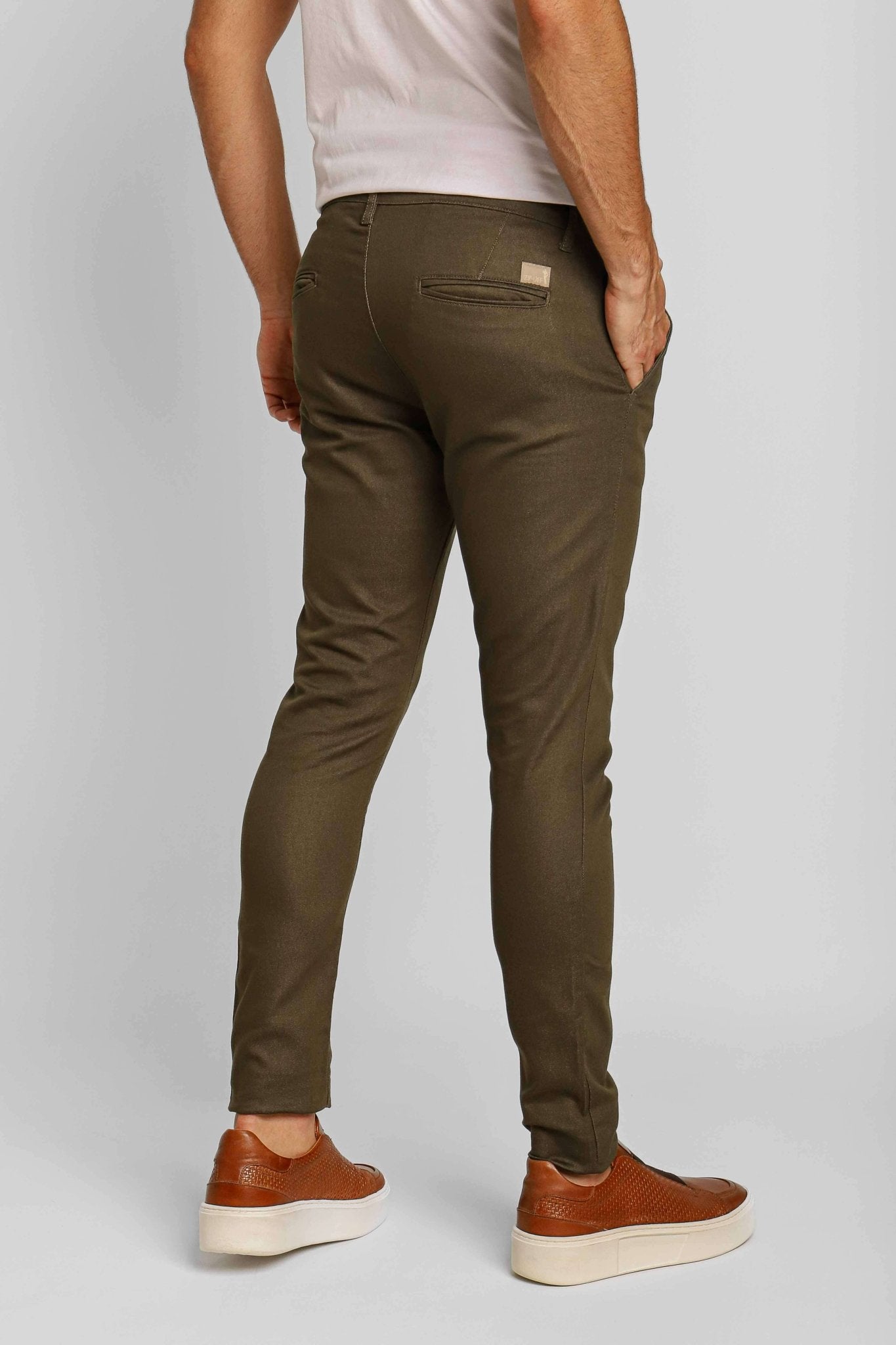 Calça Zip Off Skinny Alfaiataria Verde Militar 25468 - Henri Store
