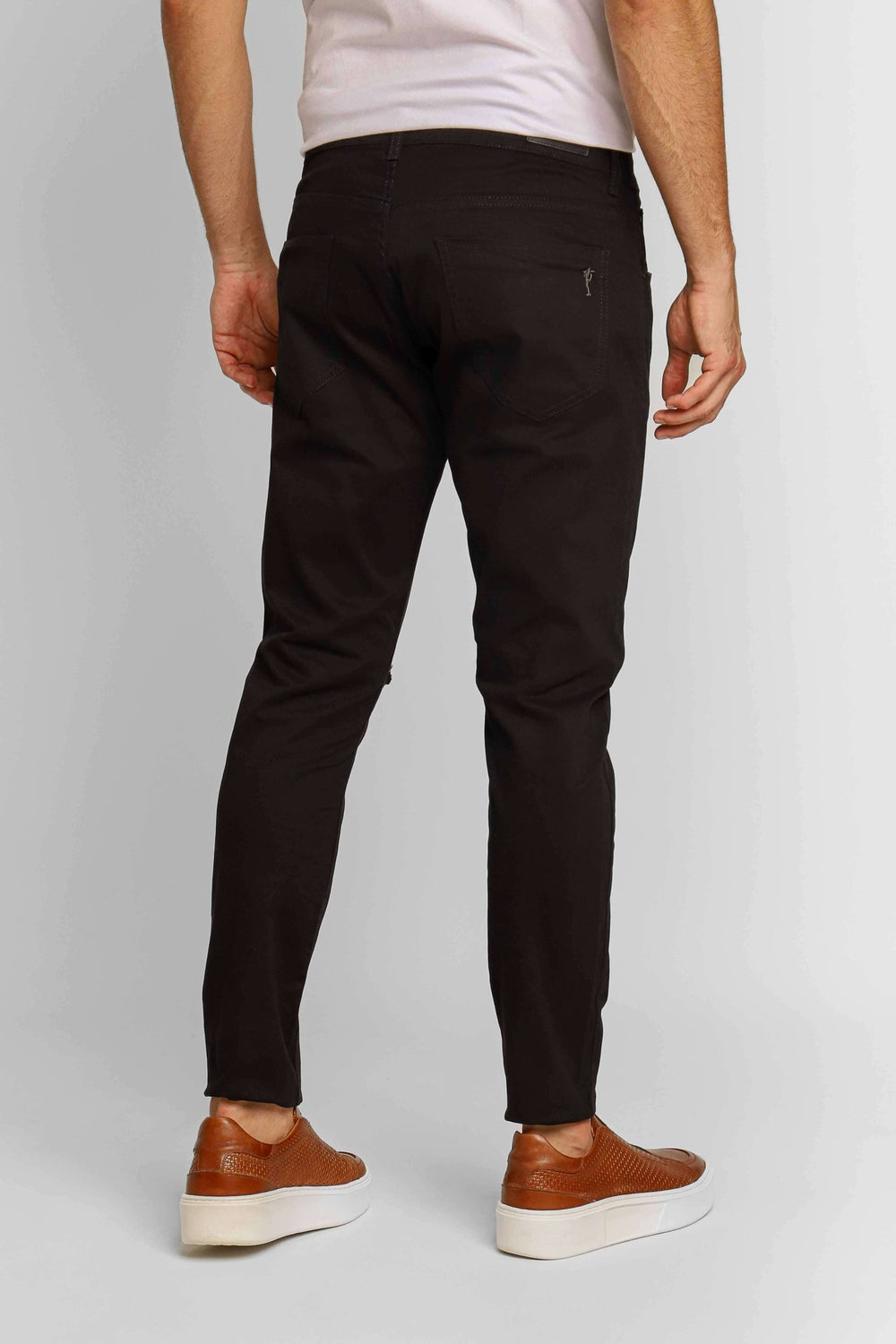 Calça Zip Off Super Skinny Destroyed Preto - Henri Store