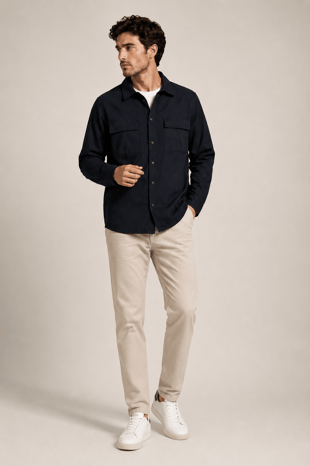 Camisa Calvin Klein ML Overshirt Fechamento Botões - Henri Store