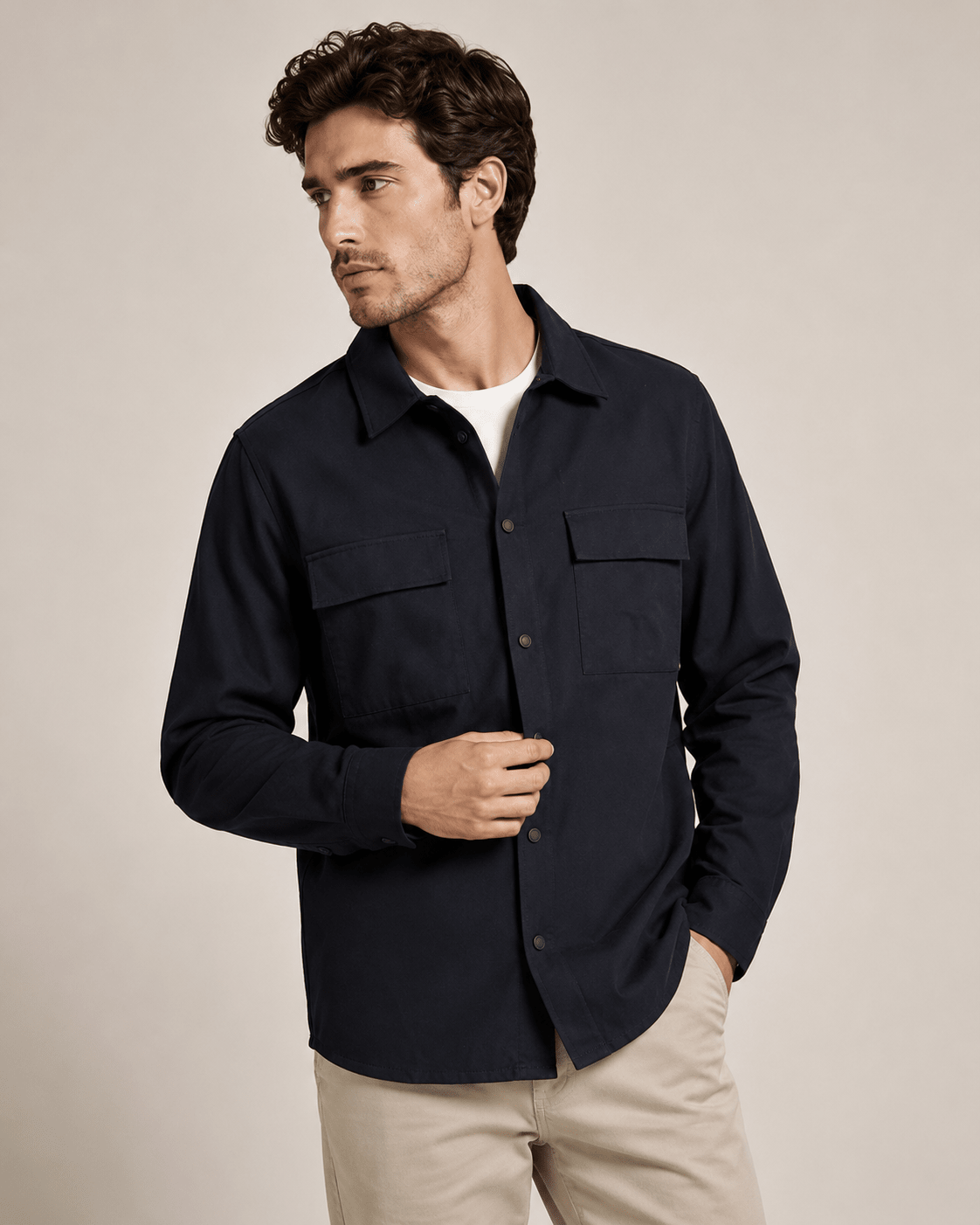 Camisa Calvin Klein ML Overshirt Fechamento Botões - Henri Store