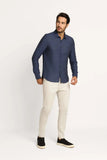 Camisa Calvin Klein Ml Regular Cannes Linen Marinho - Henri Store