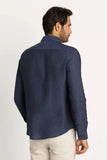 Camisa Calvin Klein Ml Regular Cannes Linen Marinho - Henri Store