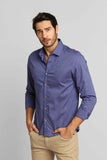 Camisa Calvin Klein Ml Slim Fit Atenas Azul - Live - Henri Store