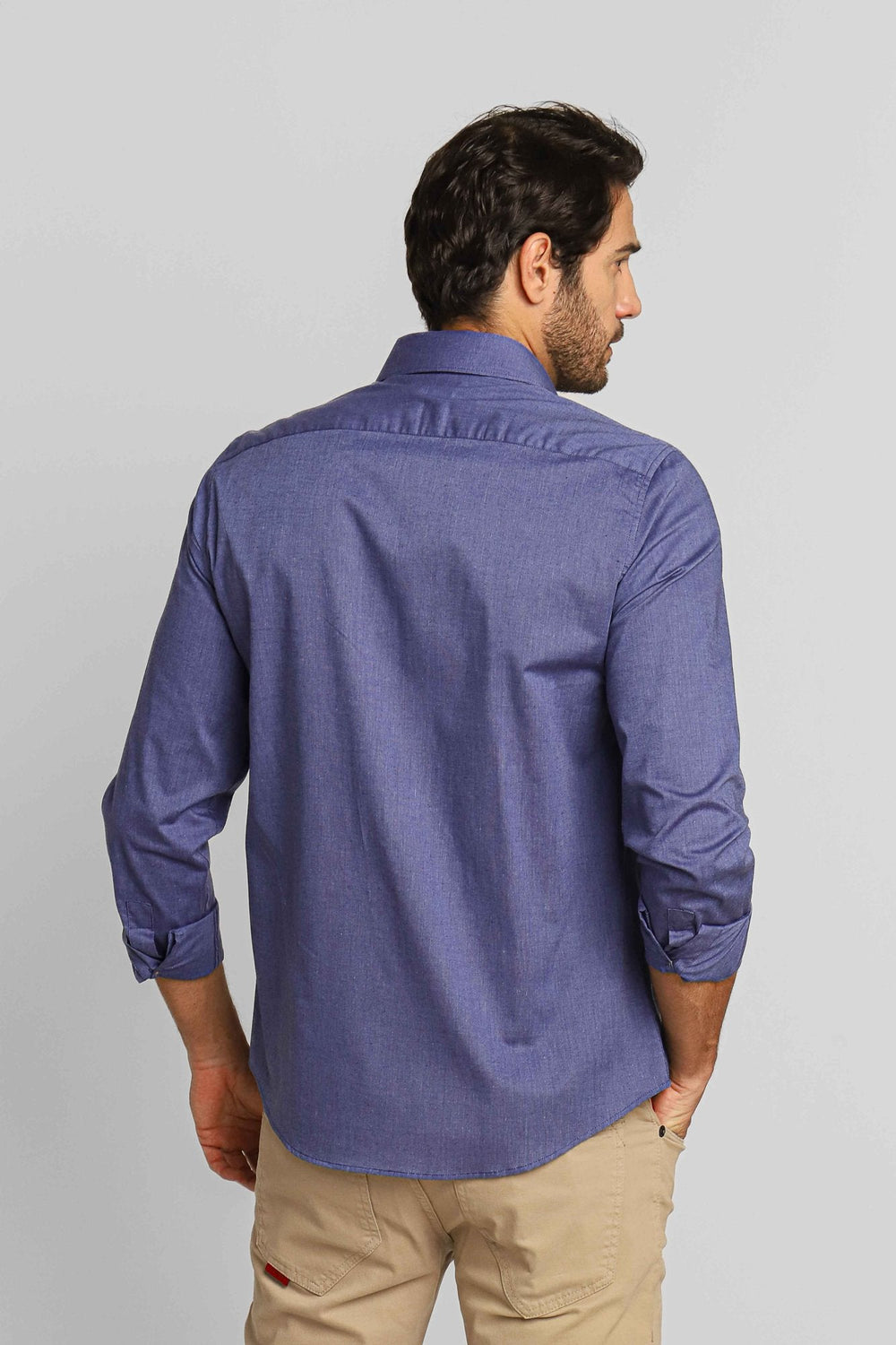 Camisa Calvin Klein Ml Slim Fit Atenas Azul - Live - Henri Store