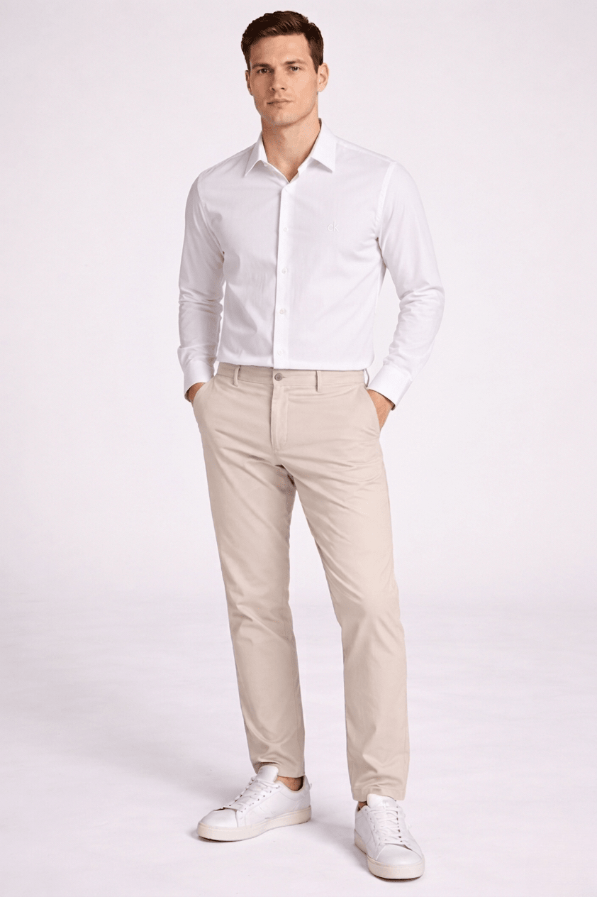 Camisa Calvin Klein Ml Slim Fit Cannes Básica Essential - Henri Store