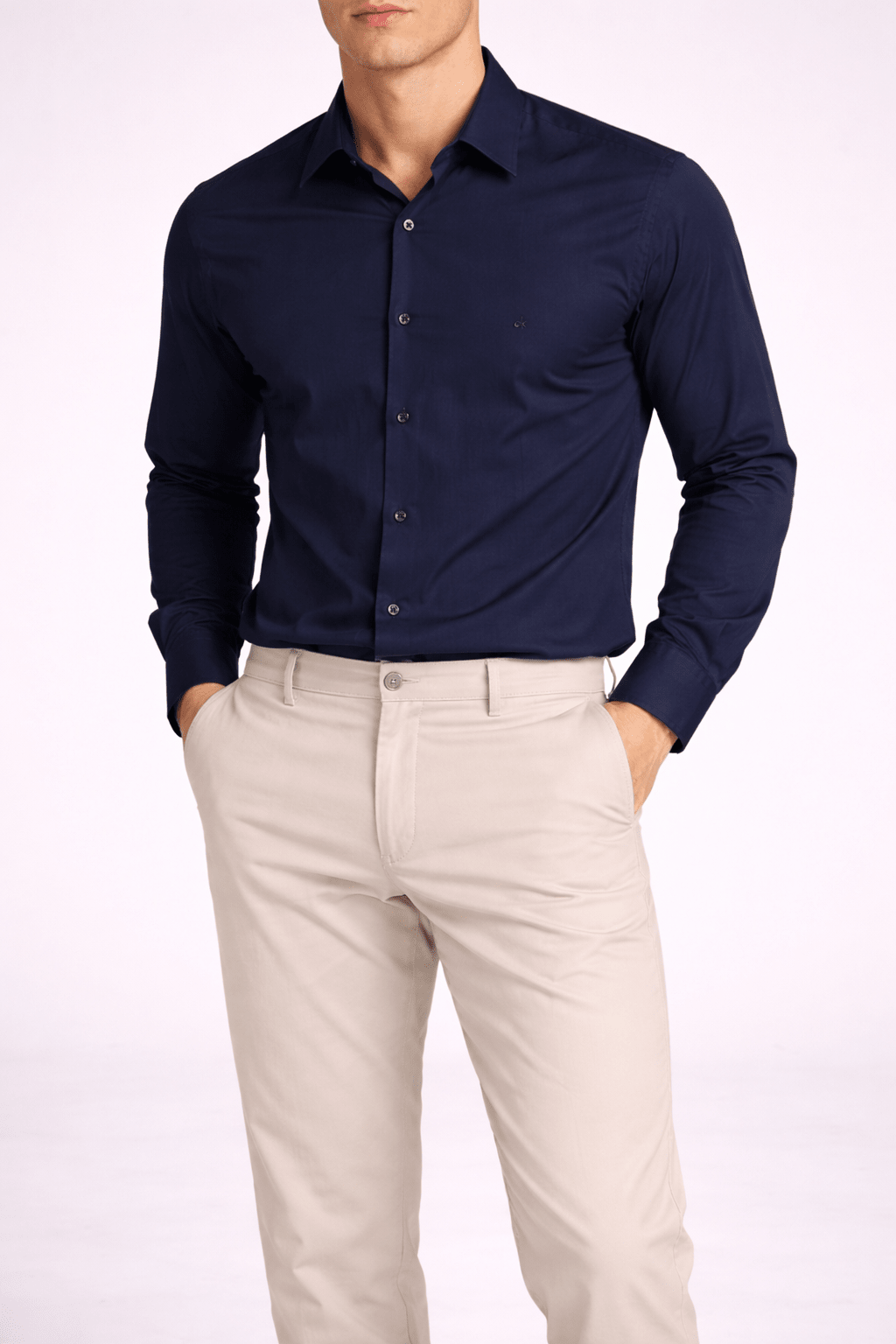 Camisa Calvin Klein Ml Slim Fit Cannes Básica Essential - Henri Store