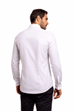 Camisa Calvin Klein Ml Slim Fit Logo Bordado Branco - Henri Store