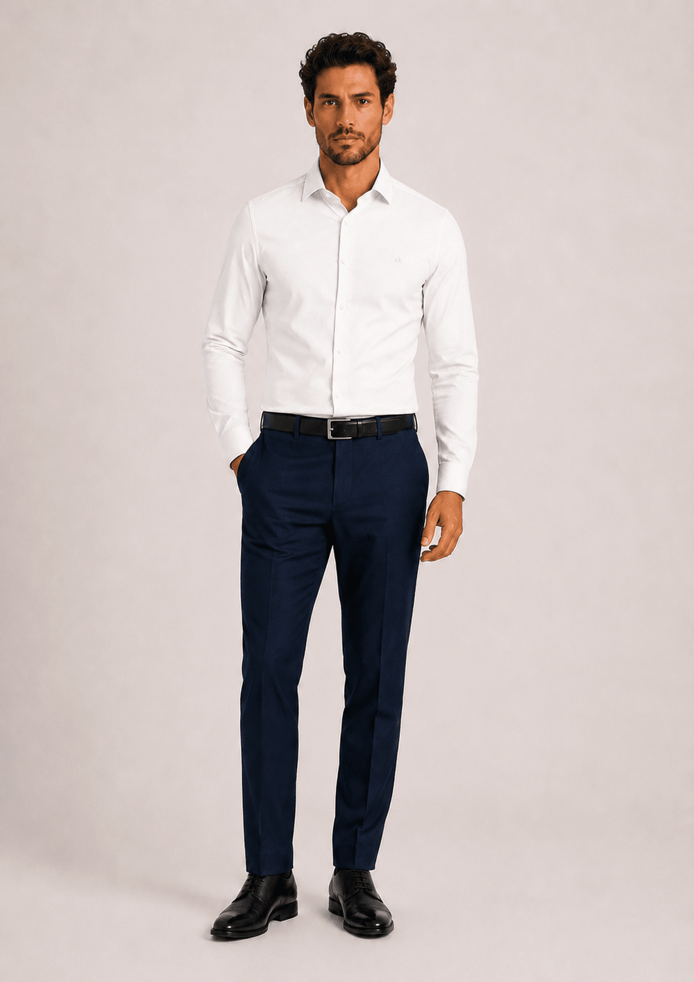 Camisa Calvin Klein ML Slim Fit Maquineta Fio 60 - Henri Store