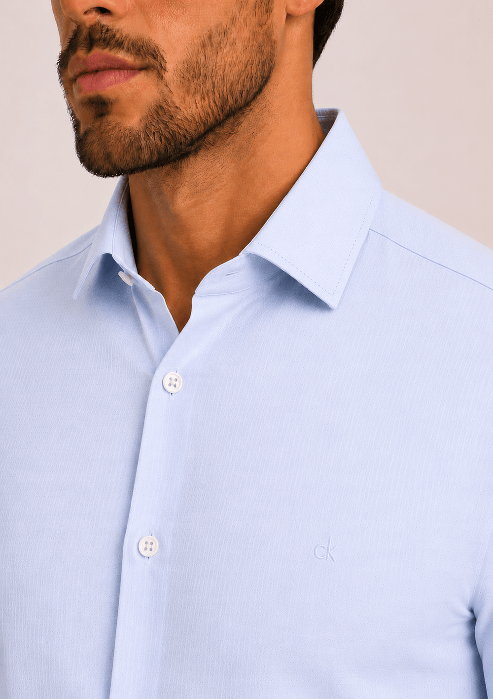 Camisa Calvin Klein ML Slim Fit Maquineta Fio 60 - Henri Store
